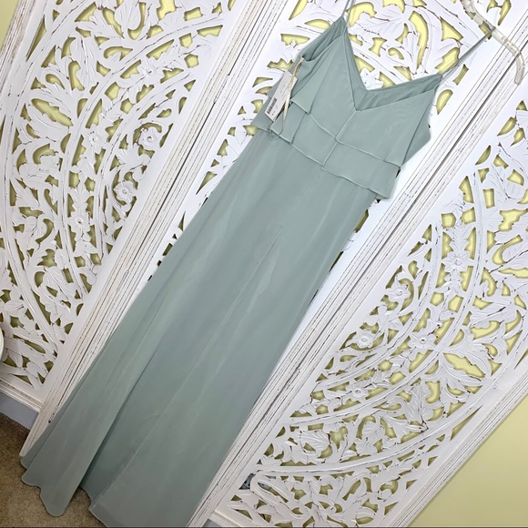 Jenny Yoo Morning Mist Flutter Top Maxi Dress NWT - Picture 5 of 11